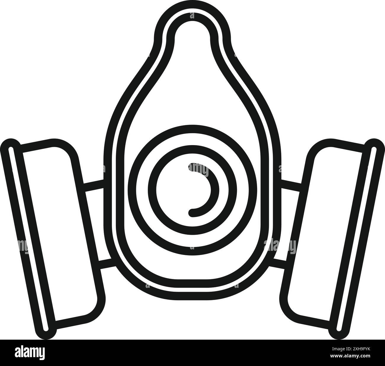 Die Atemschutzmaske schützt vor giftigen Dämpfen und Viren, während sie unter gefährlichen Bedingungen arbeitet Stock Vektor