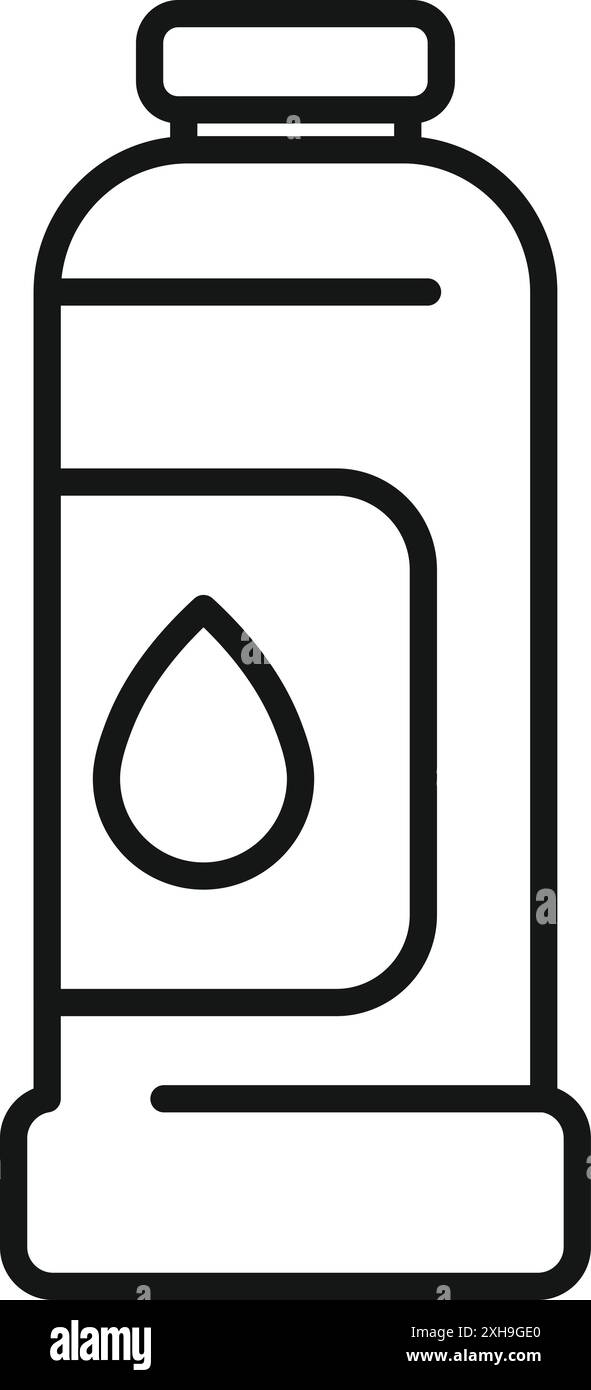 Einfaches Strichsymbol für eine Wasserflasche, das die Bedeutung der Hydratation unterstreicht Stock Vektor