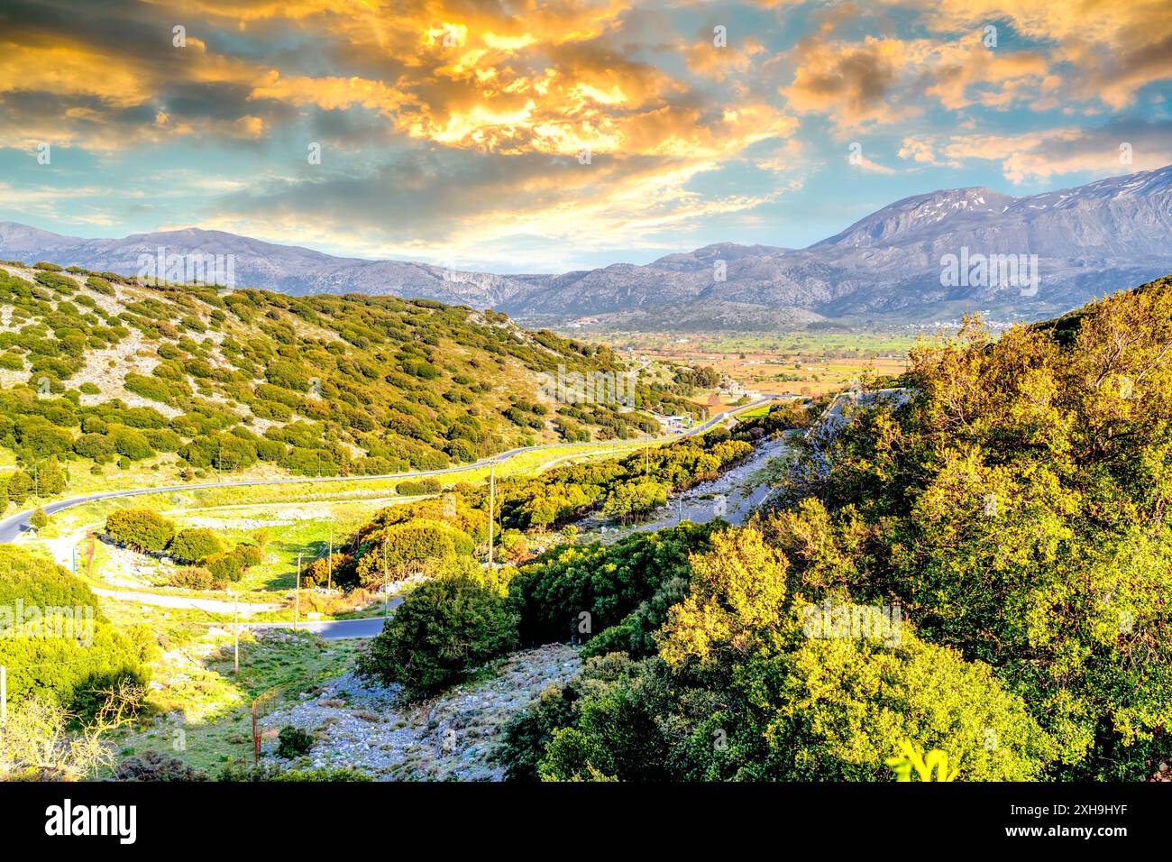 Windmühlen Ambelou, Lassithi, Insel Kreta, Griechenland Stockfoto