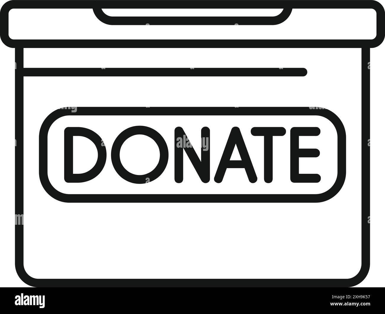 Spendenbox wird verwendet, um Geld oder Waren für wohltätige Zwecke zu sammeln Stock Vektor