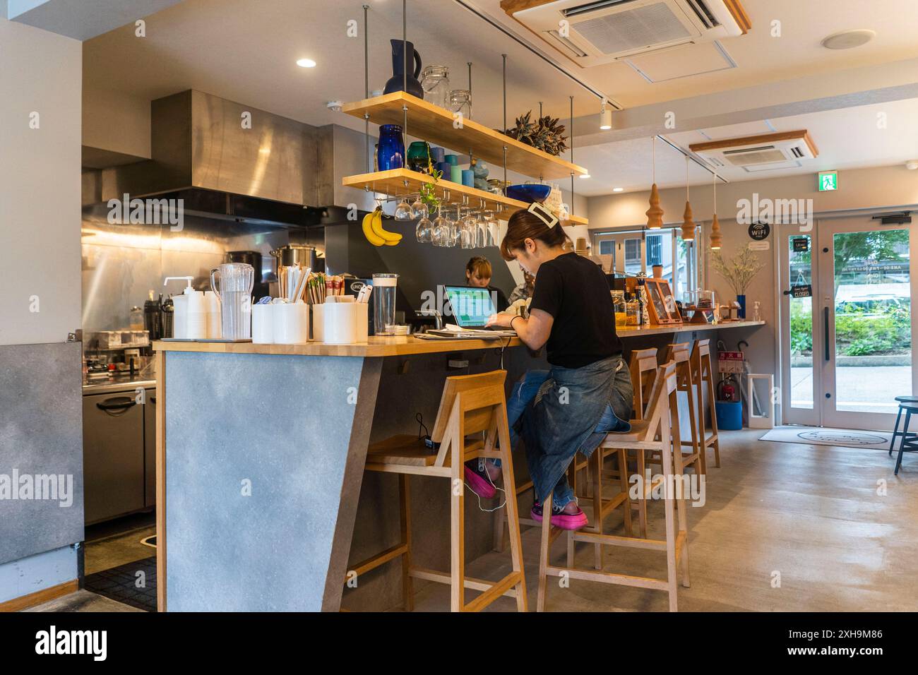 Ein modernes Café in Kyoto, Japan Stockfoto
