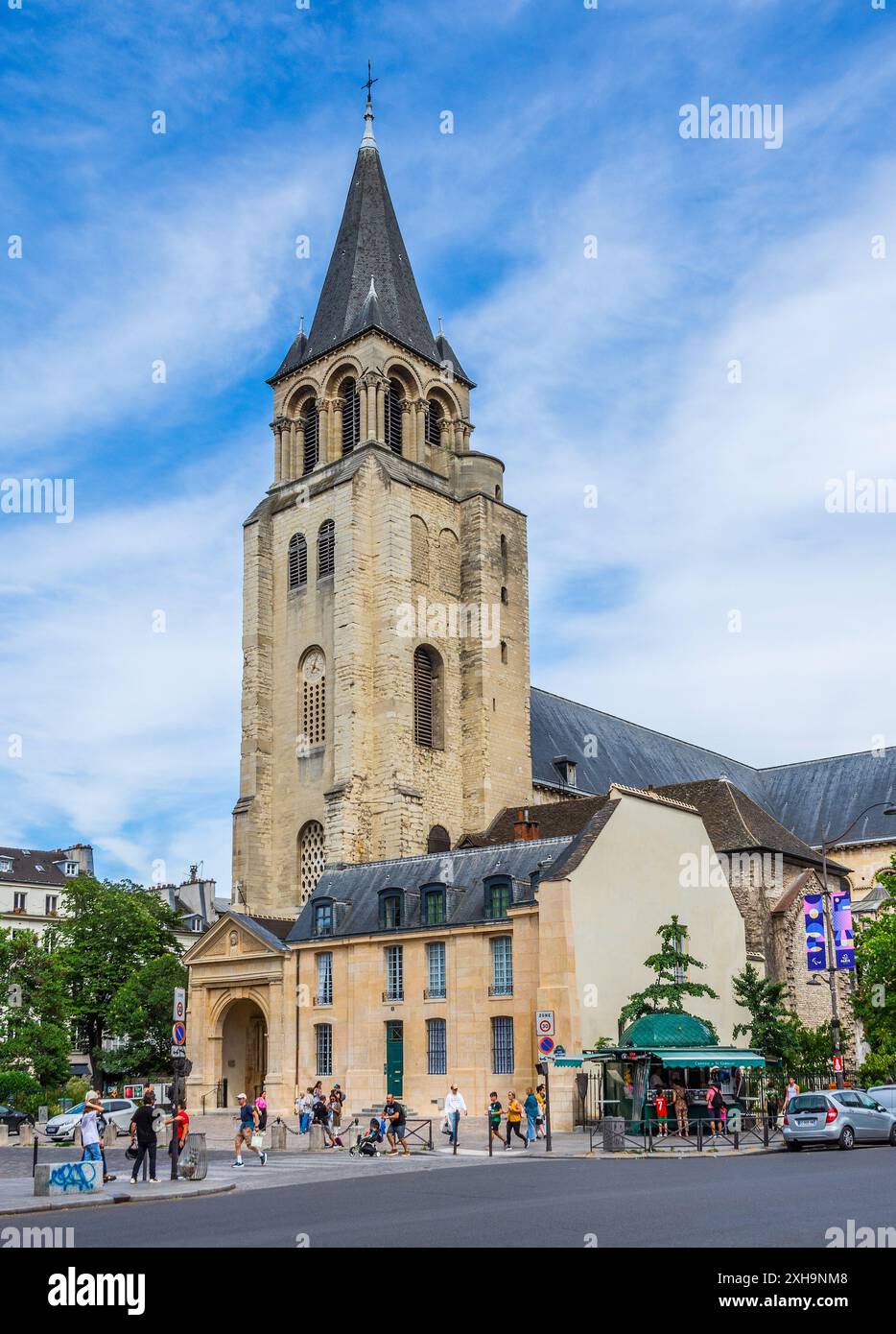 Antike Abteikirche Saint-Germain-des-Près, Paris 75006, Frankreich. Stockfoto