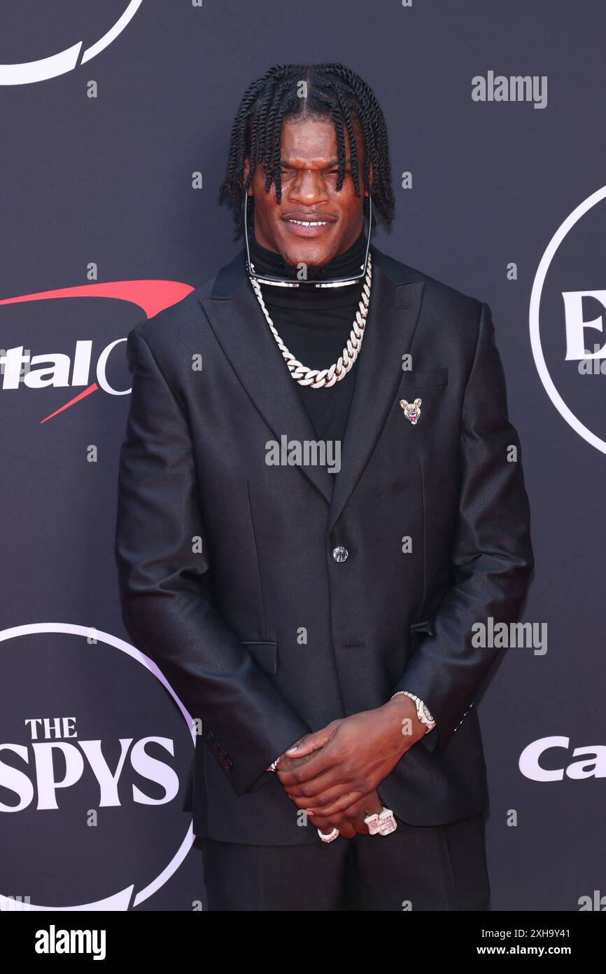 Lamar Jackson nimmt am 11. Juli 2024 an den ESPY Awards 2024 im Dolby Theatre in Hollywood Teil. Foto: Crash/imageSPACE Credit: Imagespace/Alamy Live News Stockfoto