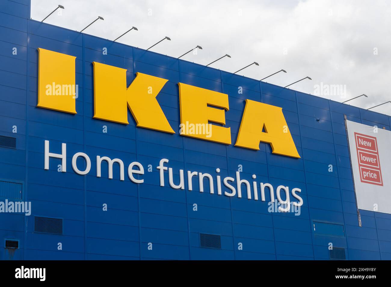 IKEA Home Furniture Store Schild in Southampton, Hampshire, England, Großbritannien Stockfoto
