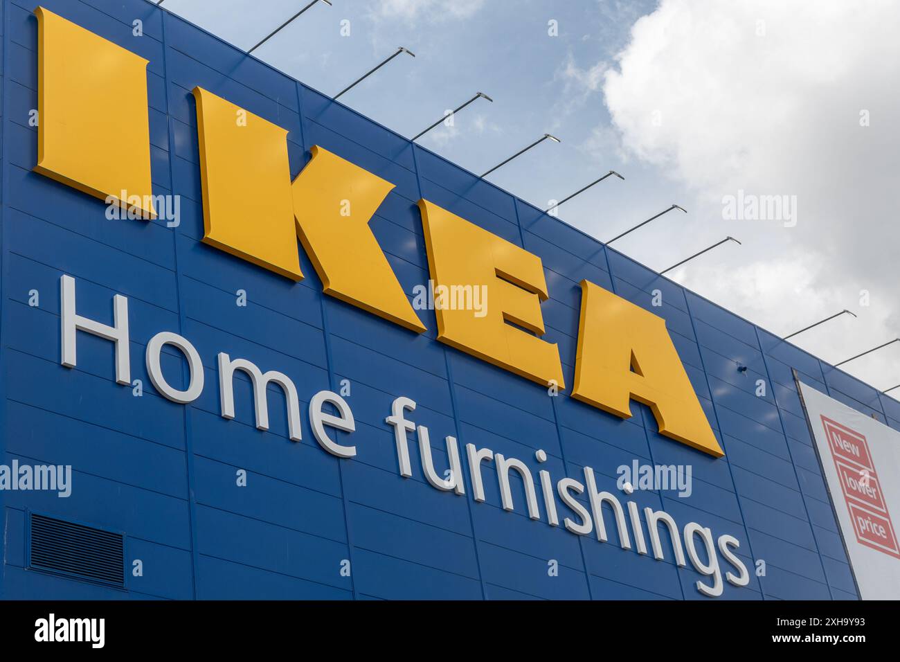 IKEA Home Furniture Store Schild in Southampton, Hampshire, England, Großbritannien Stockfoto