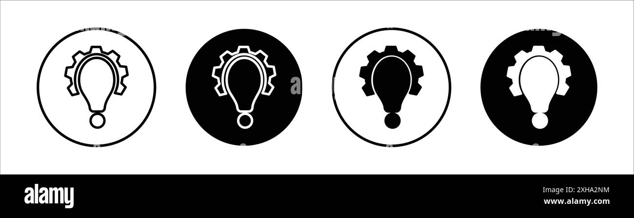 Methodensymbol Sammlung von Vektorsymbolen oder Zeichensätzen in Schwarzweiß-Umrandung Stock Vektor