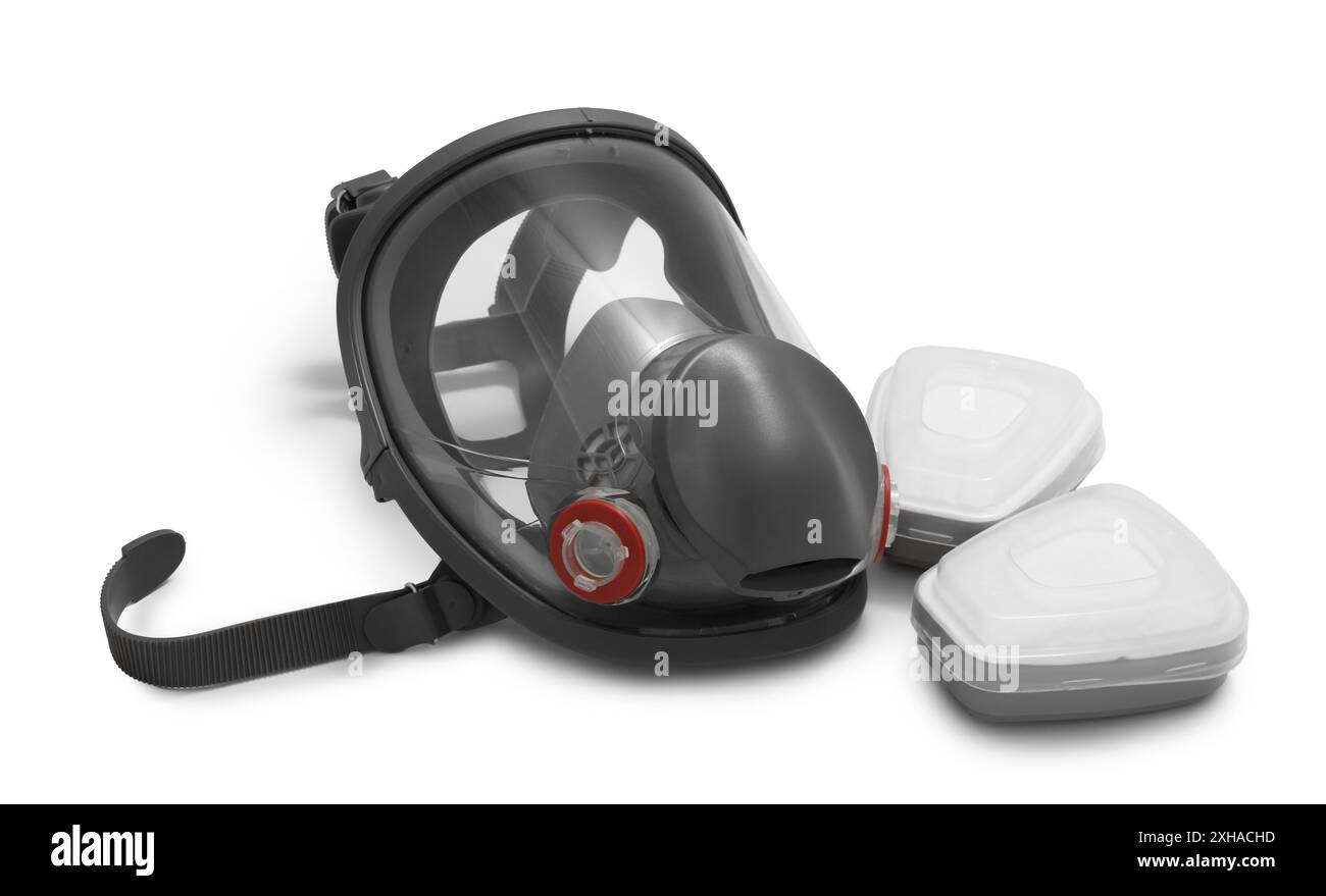 Eine Atemschutzmaske isoliert auf weiß Stockfoto