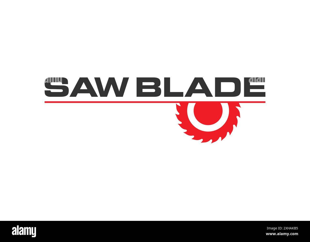 Minimales und professionelles Design mit Logo für Sägeblatt. Einfaches Holzbearbeitungs-Logo Stock Vektor