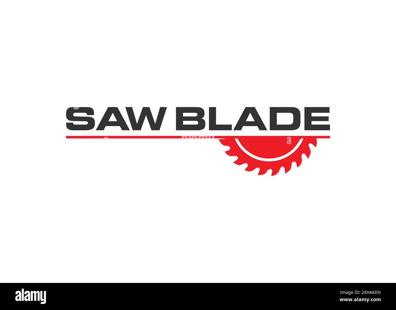 Minimales und professionelles Design mit Logo für Sägeblatt. Einfaches Holzbearbeitungs-Logo Stock Vektor