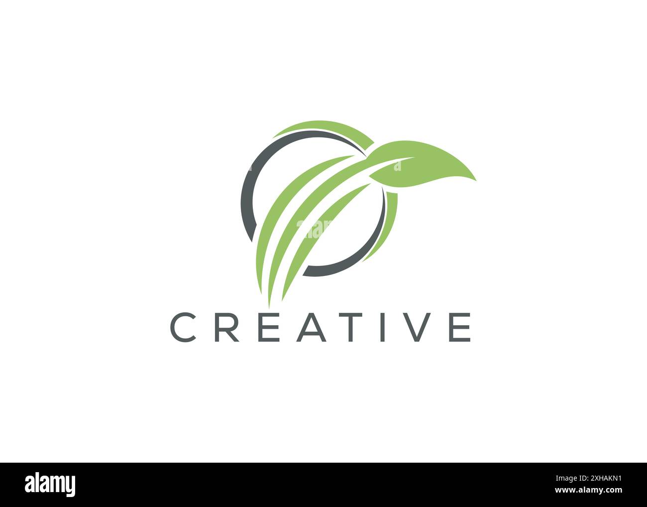 Minimales und professionelles Design mit Green Leaf-Logo Stock Vektor