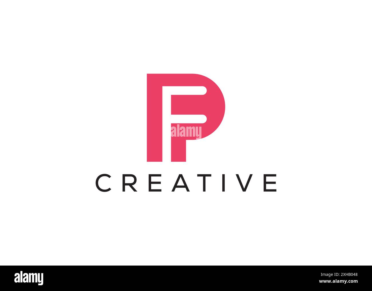 Design-Vorlage mit minimalem und professionellem P F-Logo Stock Vektor