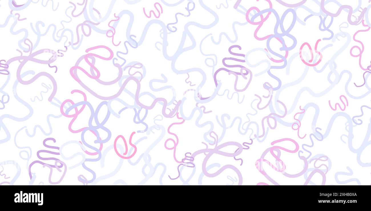 Gewellte und gewellte kräftige Pinselstriche. Abstrakte geometrische Formen und gekrümmte Linien farbiges Banner. Abstrakte Labyrinth-Tapete mit gewelltem und wirbeltem Bru Stock Vektor