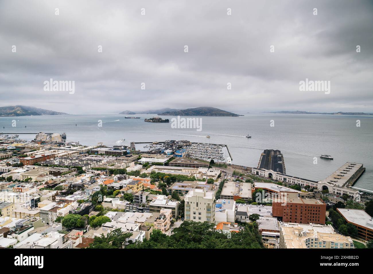 Aus der Vogelperspektive auf San Francisco und die Bay Area Stockfoto