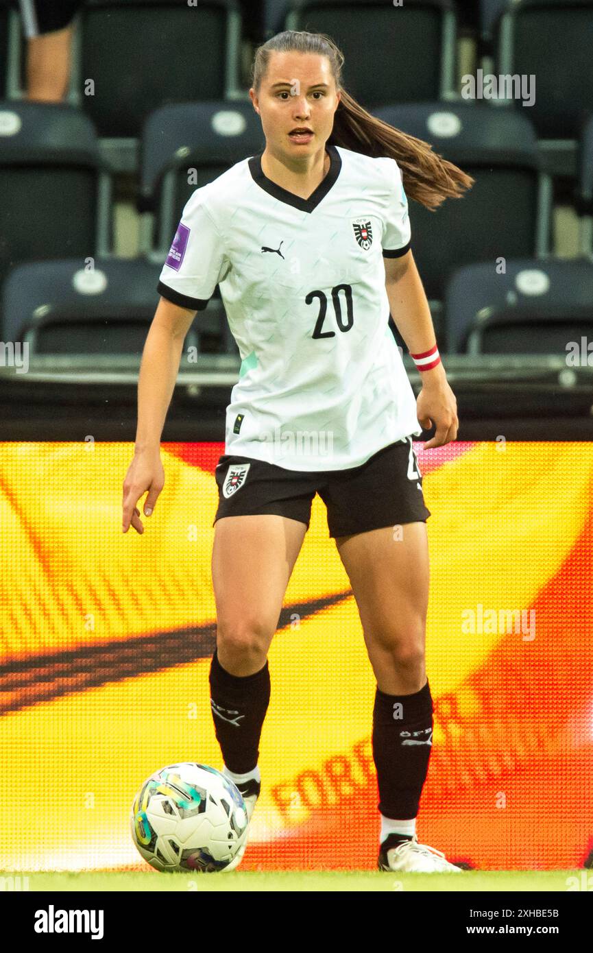 Lilli Purtscheller (20, Oesterreich) AUT, Oesterreich vs Polen, Frauen, Fussball, EM-Quali 2025, Spiel 5, 12.07.2024, Foto: Eibner-Pressefoto/Florian Wolf Stockfoto