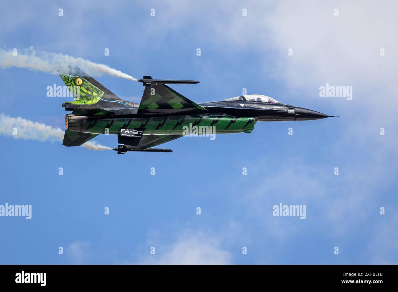 Belgische Luftwaffe - F-16AM Fighting Falcon, Flugzeugträger bei der Royal International Air Tattoo 2023. Stockfoto