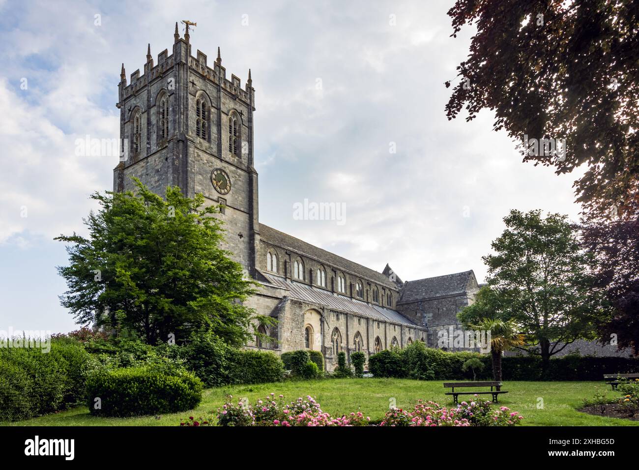 Historische Christchurch Priory, erbaut im 11. Jahrhundert in Dorset, England, Großbritannien Stockfoto