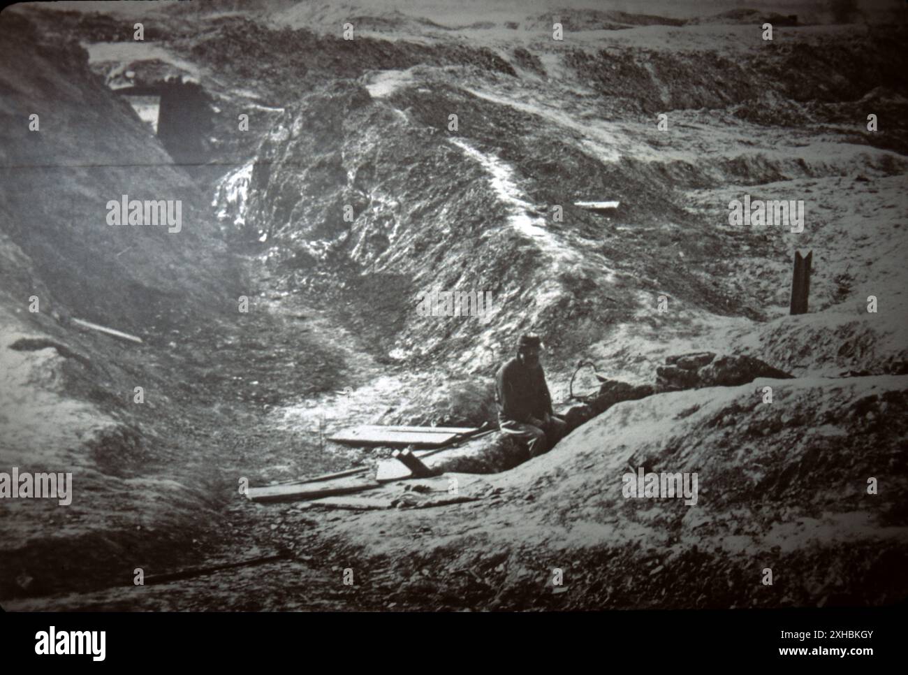 Petersburg, VA USA 9/1987. Petersburger Schlachtfeld: Belagerung von 6/9/1864 bis 3/25/1865. 9 Monate, 2 Wochen und 2 Tage. Sieg der Gewerkschaft durch General Grant über General Lee. Geschätzte Opfer: 42.000 Union und 28.000 Konföderierte. Stockfoto