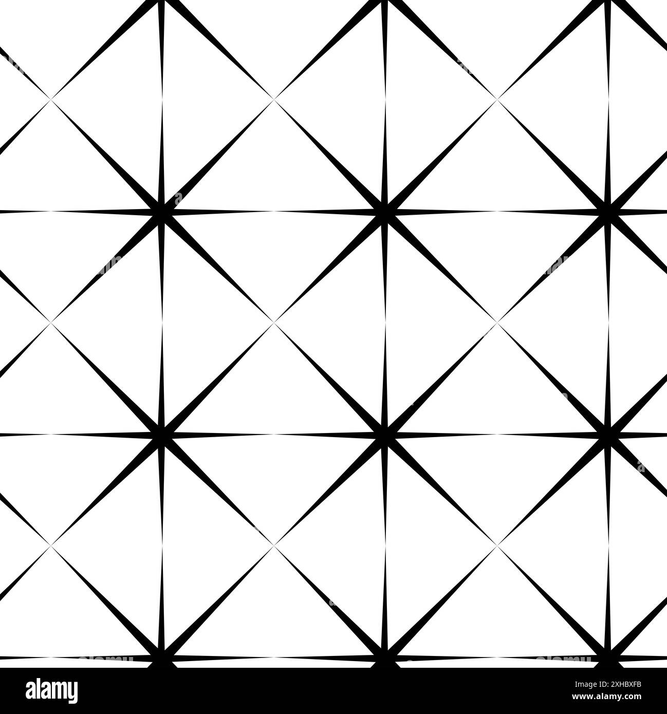 Abstraktes geometrisches Muster mit Kreuzen, Streifen, Linien. Nahtloser Vektorhintergrund. Weißes und schwarzes Ornament. Modernes, vernetztes Grafikdesign. Stockfoto