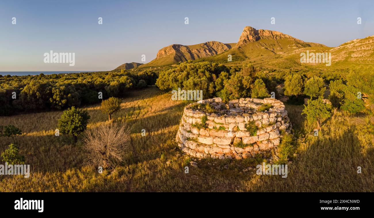 SA Clova des Xot talayot, kreisförmige talayot, um 1000 und 800 v. Chr., Sa Canova Website, Arta, Mallorca, Balearen, Spanien Stockfoto