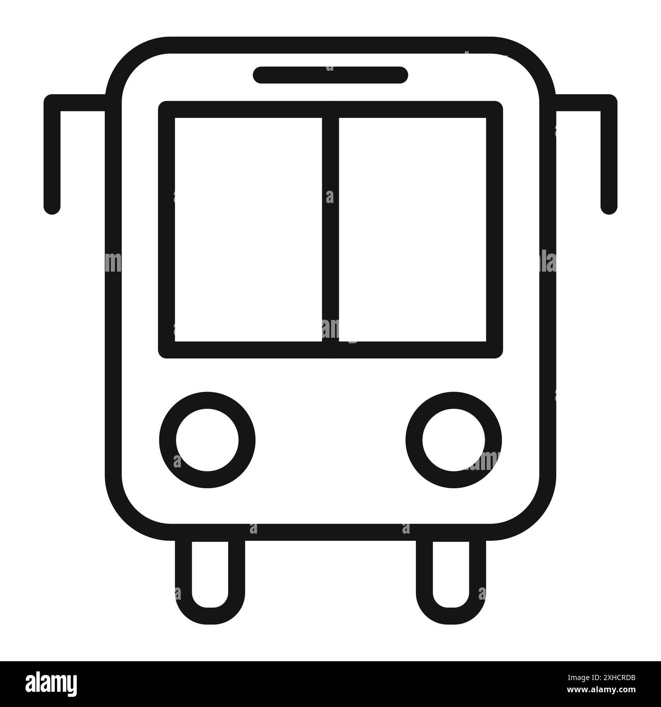 Bus-Symbol Vektorsymbol oder Zeichensatz-Sammlung in Schwarzweiß-Umrandung Stock Vektor