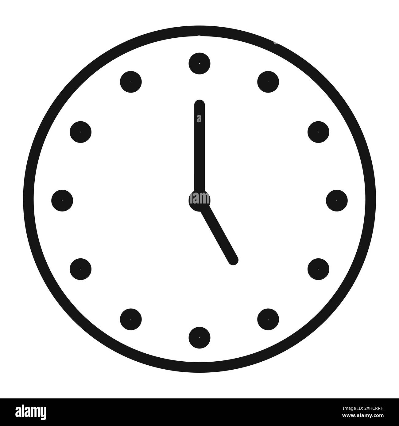 Uhr-fünf-Symbol-Sammlung mit Vektorsymbolen oder Schildersätzen in Schwarzweiß-Umrandung Stock Vektor