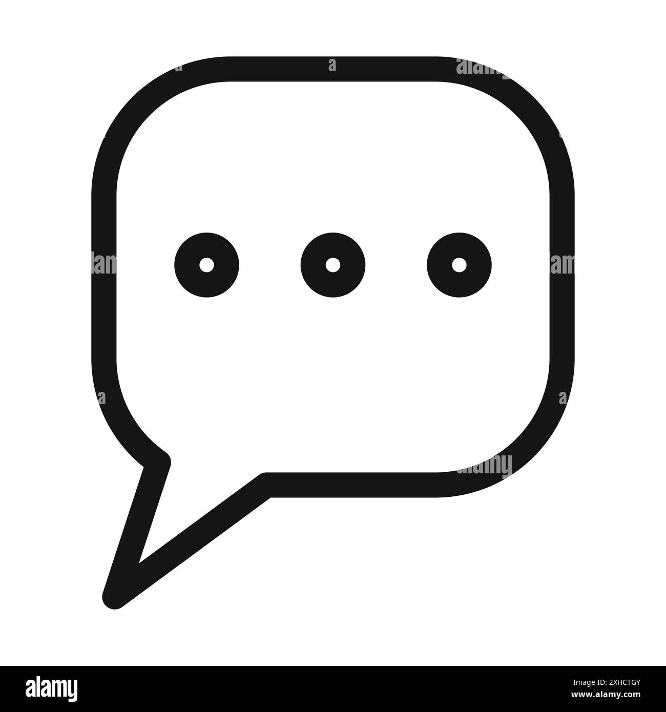 Kommentarsymbol Sammlung von Vektorsymbolen oder Zeichensätzen in Schwarzweiß-Umrandung Stock Vektor