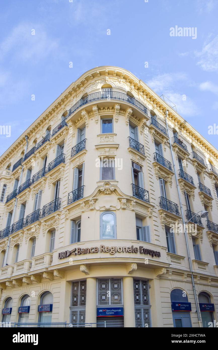 Nizza, Frankreich, 2019. UBI Banca Regionale Europea Außenansicht. Quelle: Vuk Valcic / Alamy Stockfoto