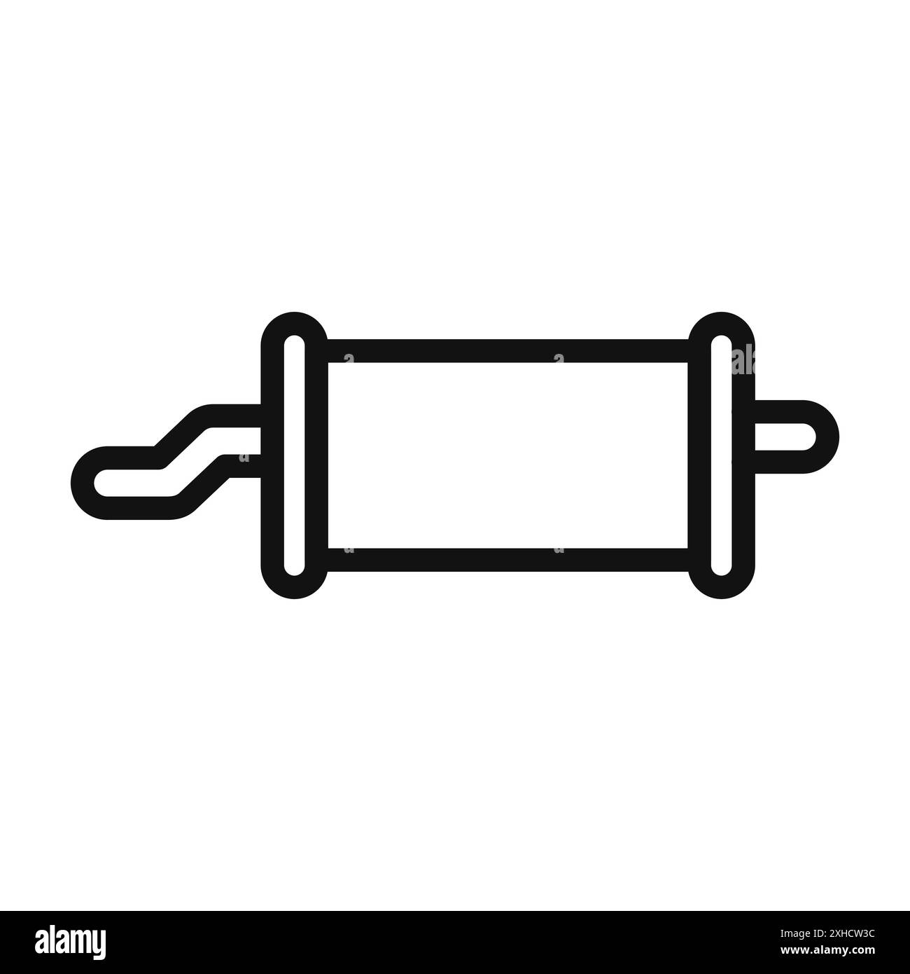 Auspuffrohr-Symbol Vektorsymbol oder Zeichensatz-Kollektion in schwarz-weißer Umrandung Stock Vektor