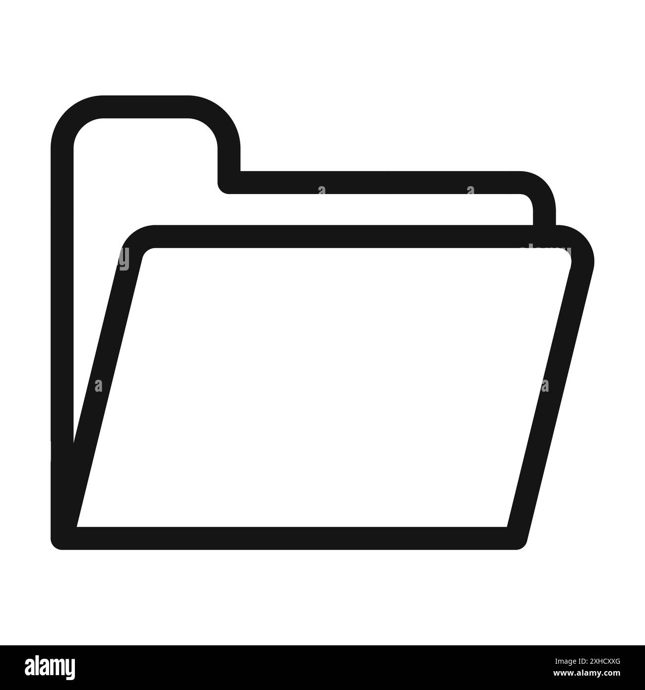 Ordnersymbol Sammlung von Vektorsymbolen oder Zeichensätzen in Schwarzweiß-Umrandung Stock Vektor