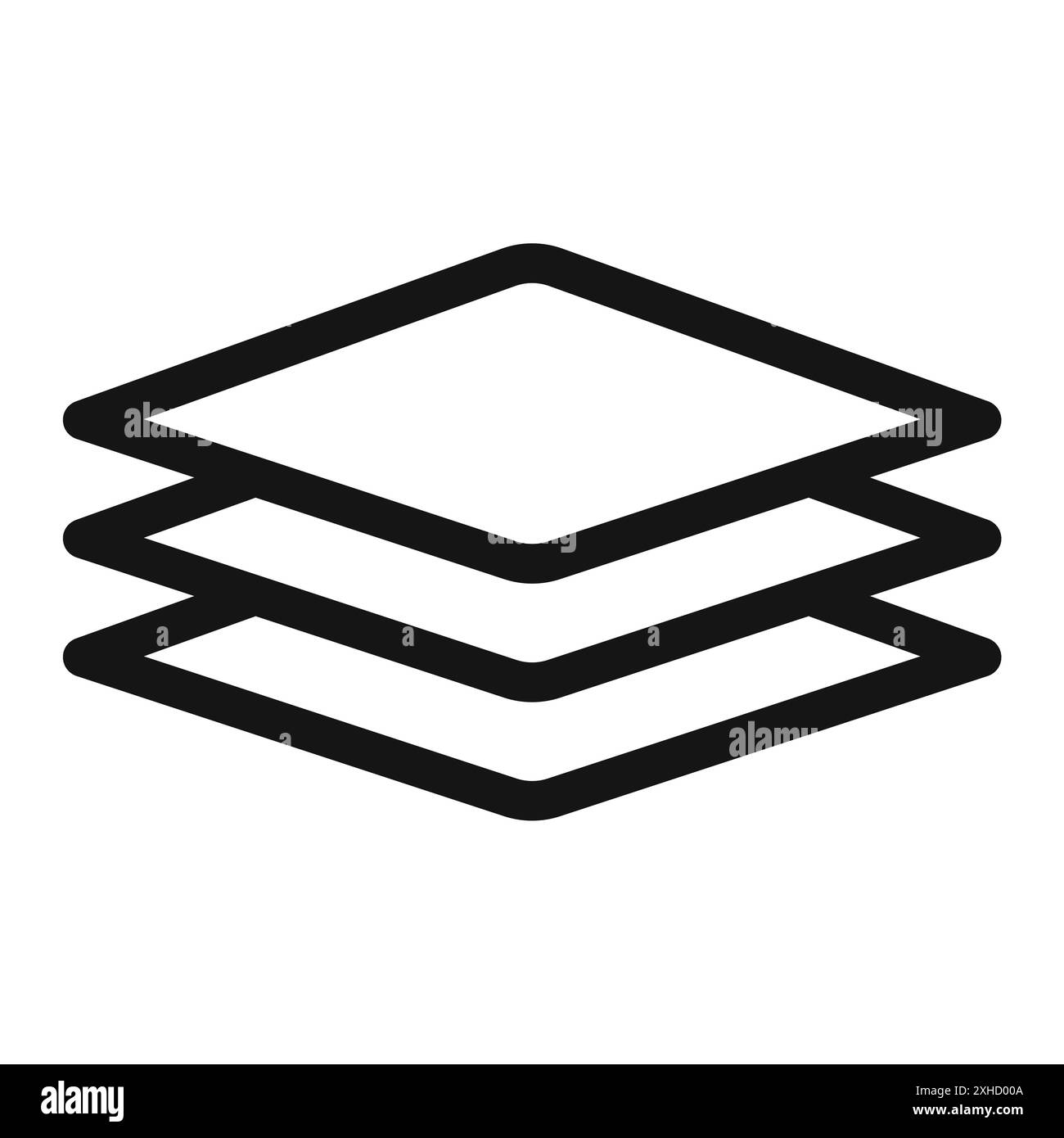 Ebenensymbol Sammlung von Vektorsymbolen oder Zeichensätzen in Schwarzweiß-Umrandung Stock Vektor