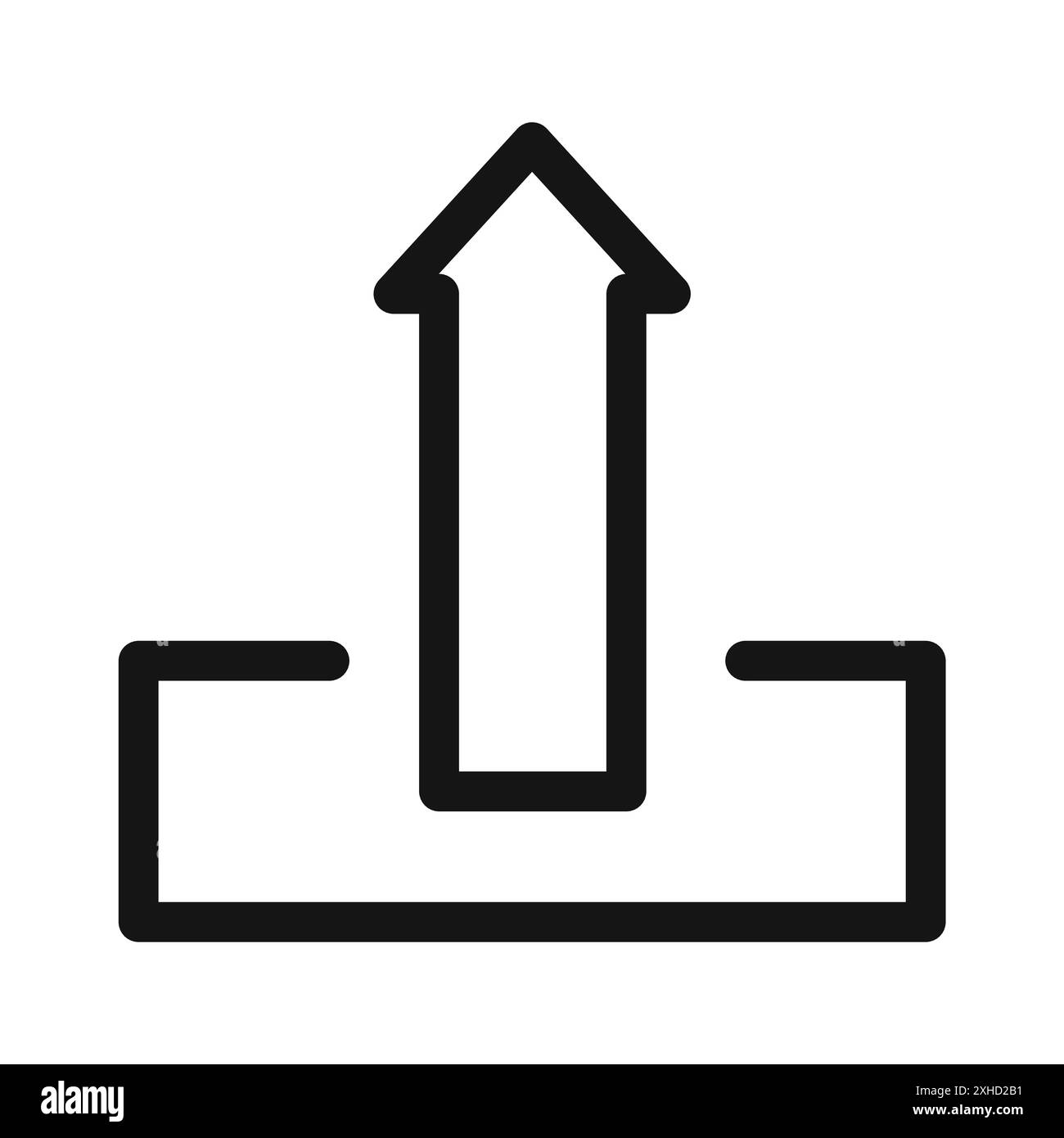 Symbol hochladen Vektorsymbol oder Zeichensatz-Sammlung in Schwarzweiß-Umrandung Stock Vektor