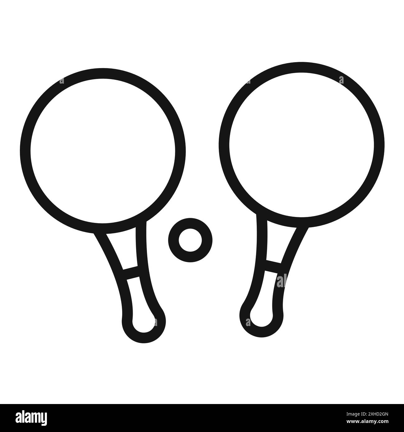 Ping-Pong-Symbol Vektorsymbol oder Zeichensatz-Sammlung in Schwarzweiß-Umrandung Stock Vektor