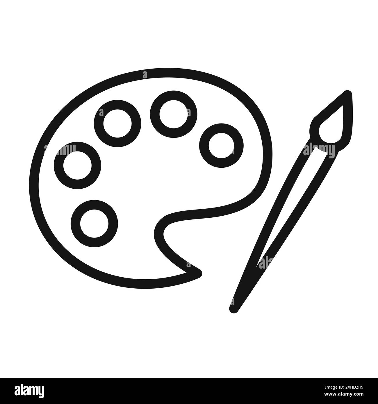 Palettensymbol Sammlung von Vektorsymbolen oder Zeichensätzen in Schwarzweiß-Umrandung Stock Vektor