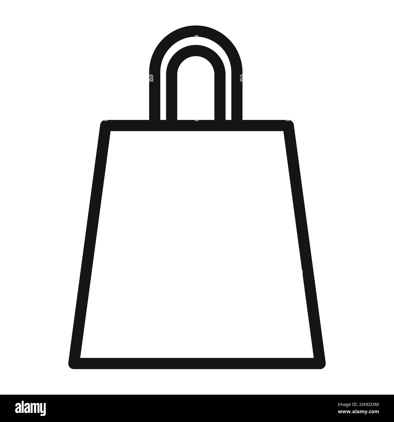 Einkaufstasche Icon Vektorsymbol oder Schildersatz Kollektion in schwarz-weiß-Umrandung Stock Vektor