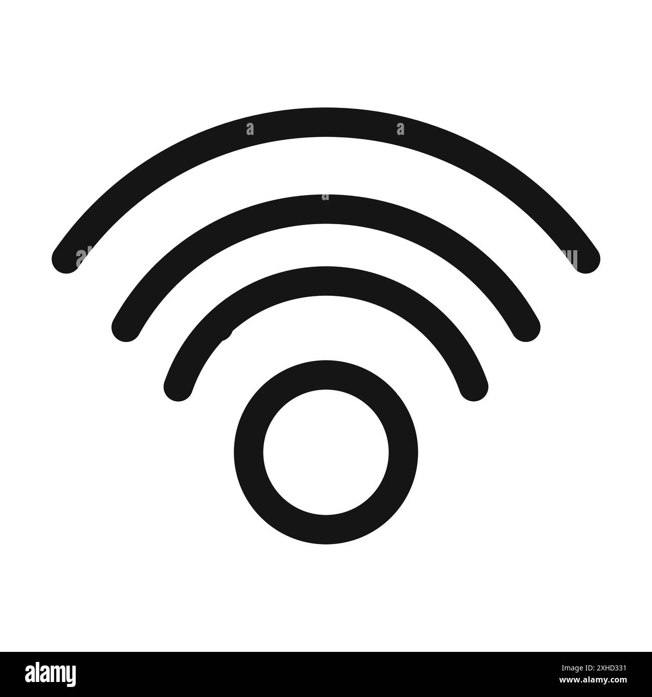 WLAN-Symbol-Logo-Vektorkontur in Schwarz-weiß Stock Vektor