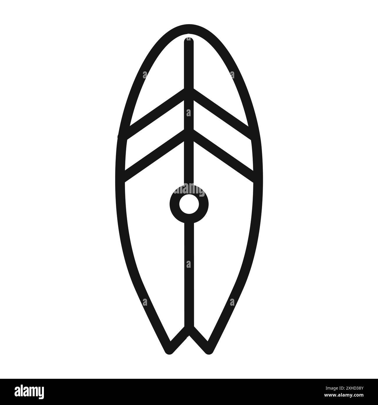 Surf-Symbol Vektorsymbol oder Zeichensatz-Sammlung in Schwarzweiß-Umrandung Stock Vektor