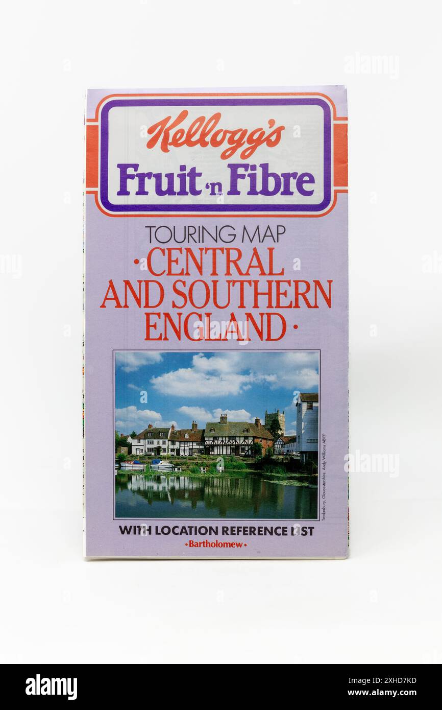 Kellogg's Fruit n Fibre - Central & Southern England Touring Map. Stockfoto