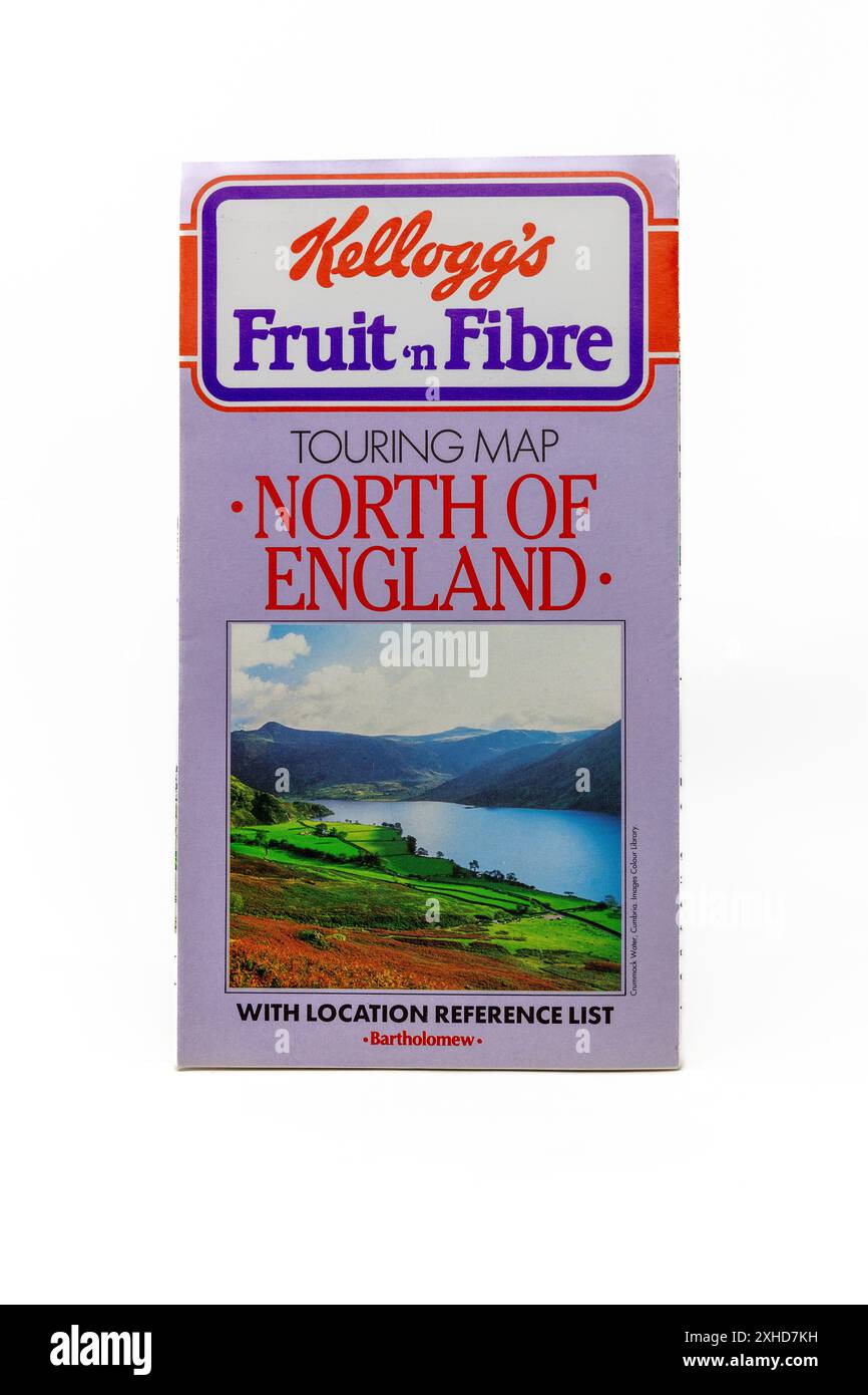 Kellogg’s Fruit n Fibre - North of England Touring Map. Stockfoto