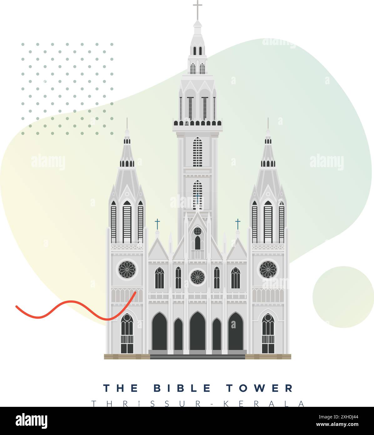 Der Bibelturm - höchster Kirchturm - Thrissur - Stockbild als EPS 10 Datei Stock Vektor