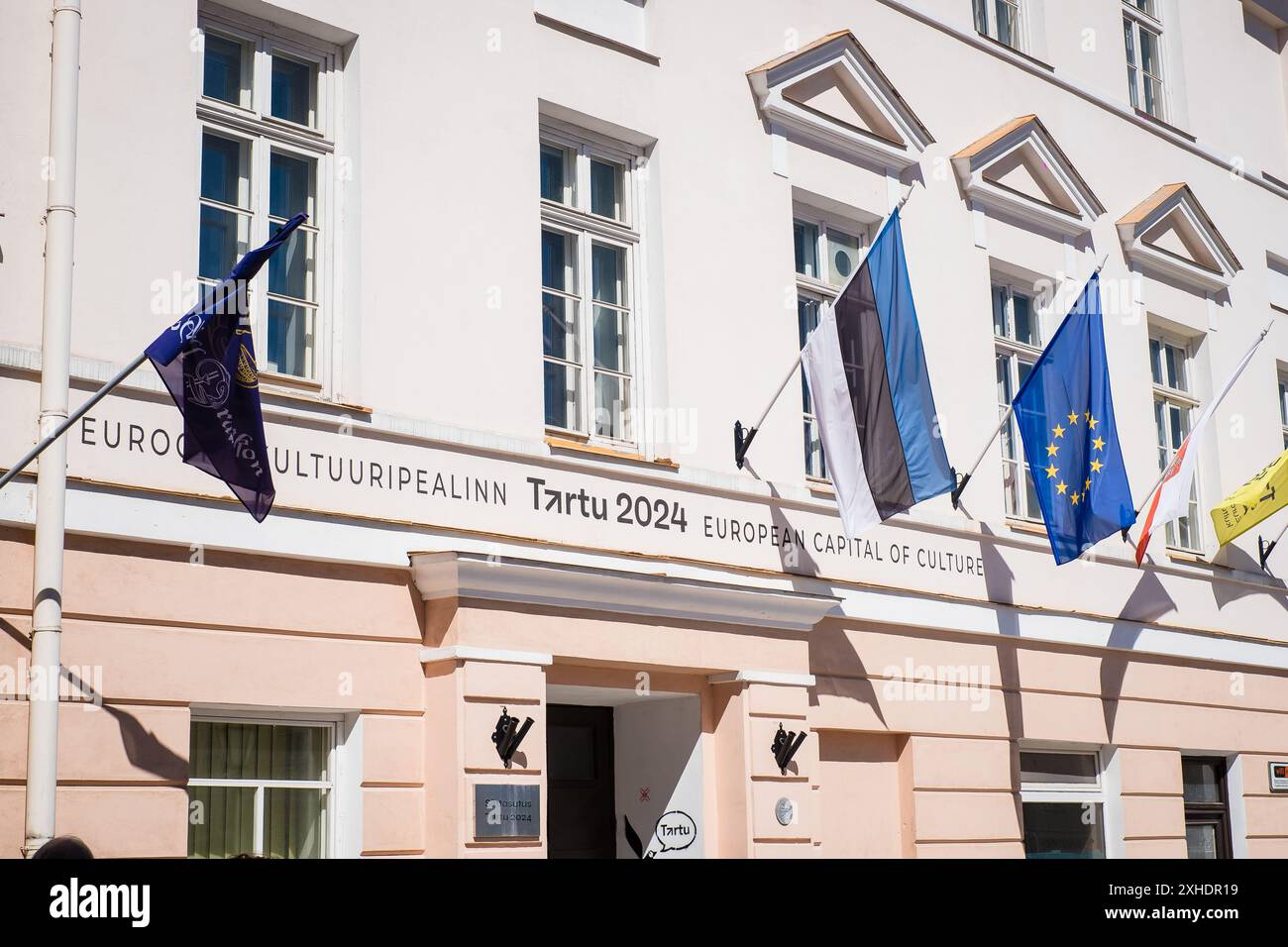 Tartu, Estland - 25. Mai 2024: Tartu 2024 Büro der Europäischen Kulturhauptstadt des Jahres. Stockfoto