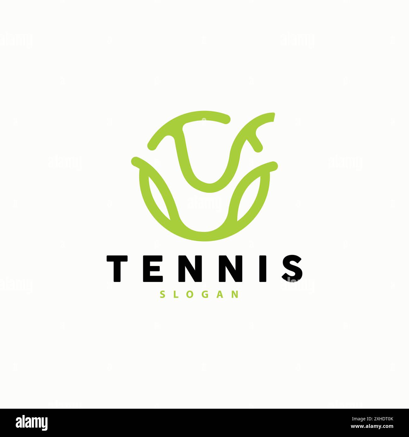 Tennis Logo Design, Turnier Sport, Ball Und Schläger Vektor Einfache Silhouette Illustration Stock Vektor