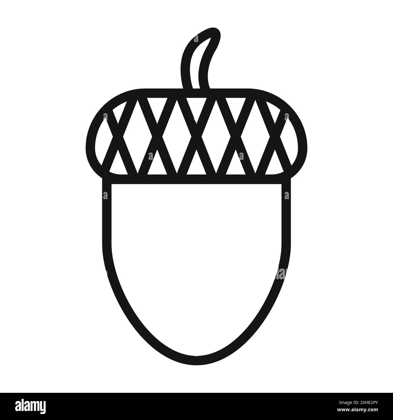 acorn Icon Vektorsymbol oder Zeichensatzsammlung in schwarz-weißer Umrandung Stock Vektor