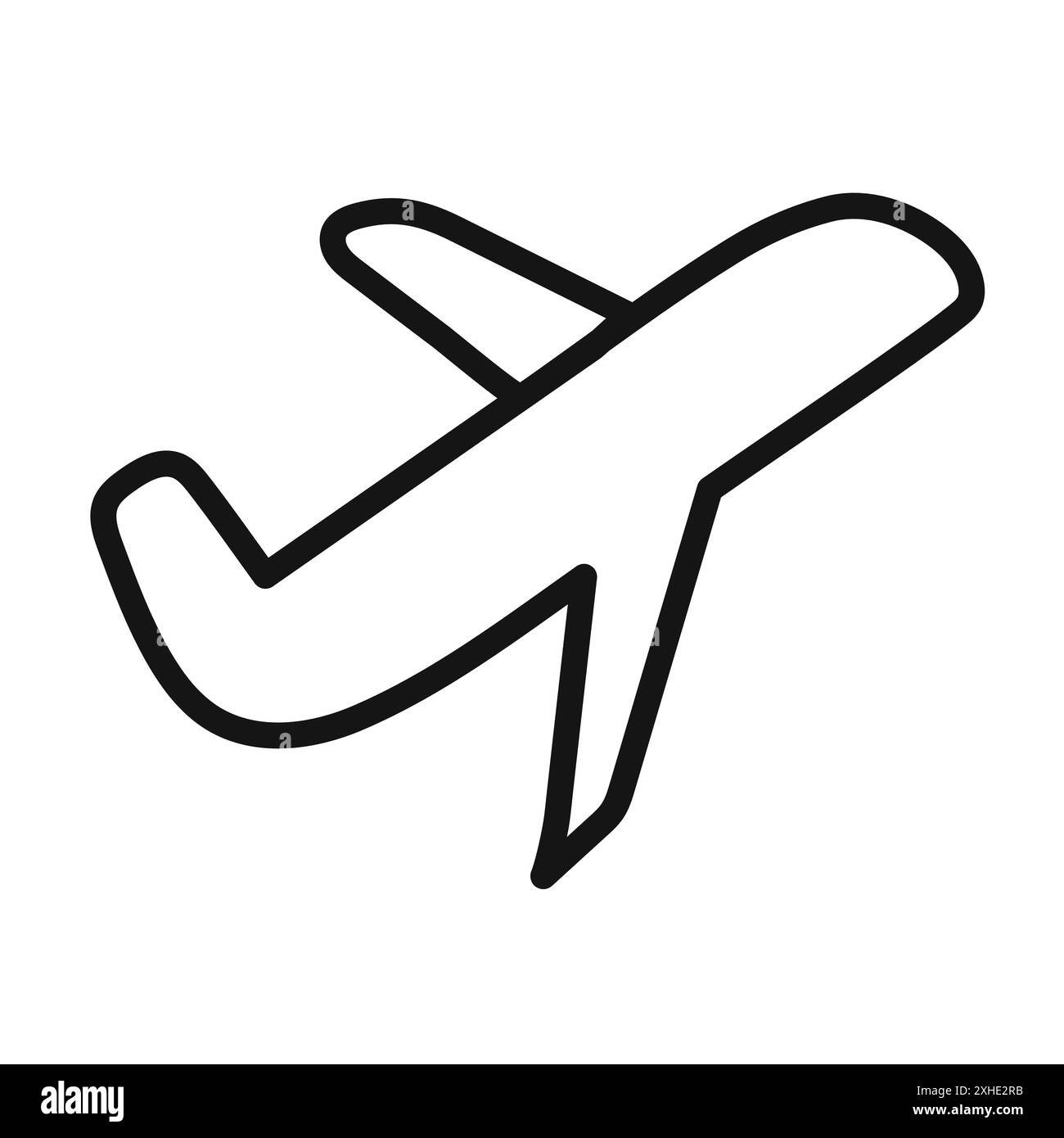 Flugzeugsymbol Vektorsymbol oder Zeichensatz Kollektion in Schwarz-weiß-Umrandung Stock Vektor