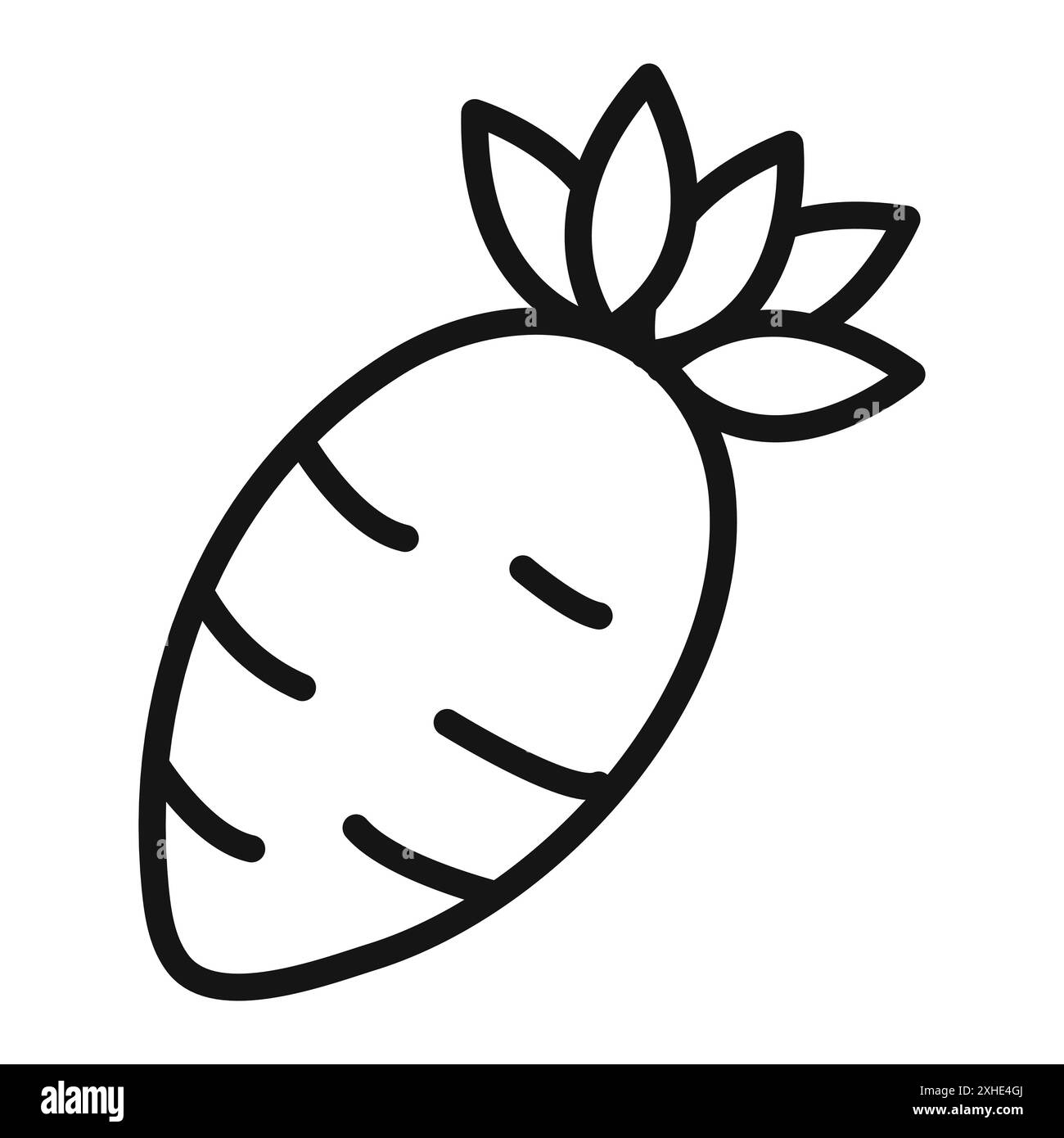 Daikon Icon Vektorsymbol oder Zeichensatz Sammlung in schwarz-weiß-Umrandung Stock Vektor