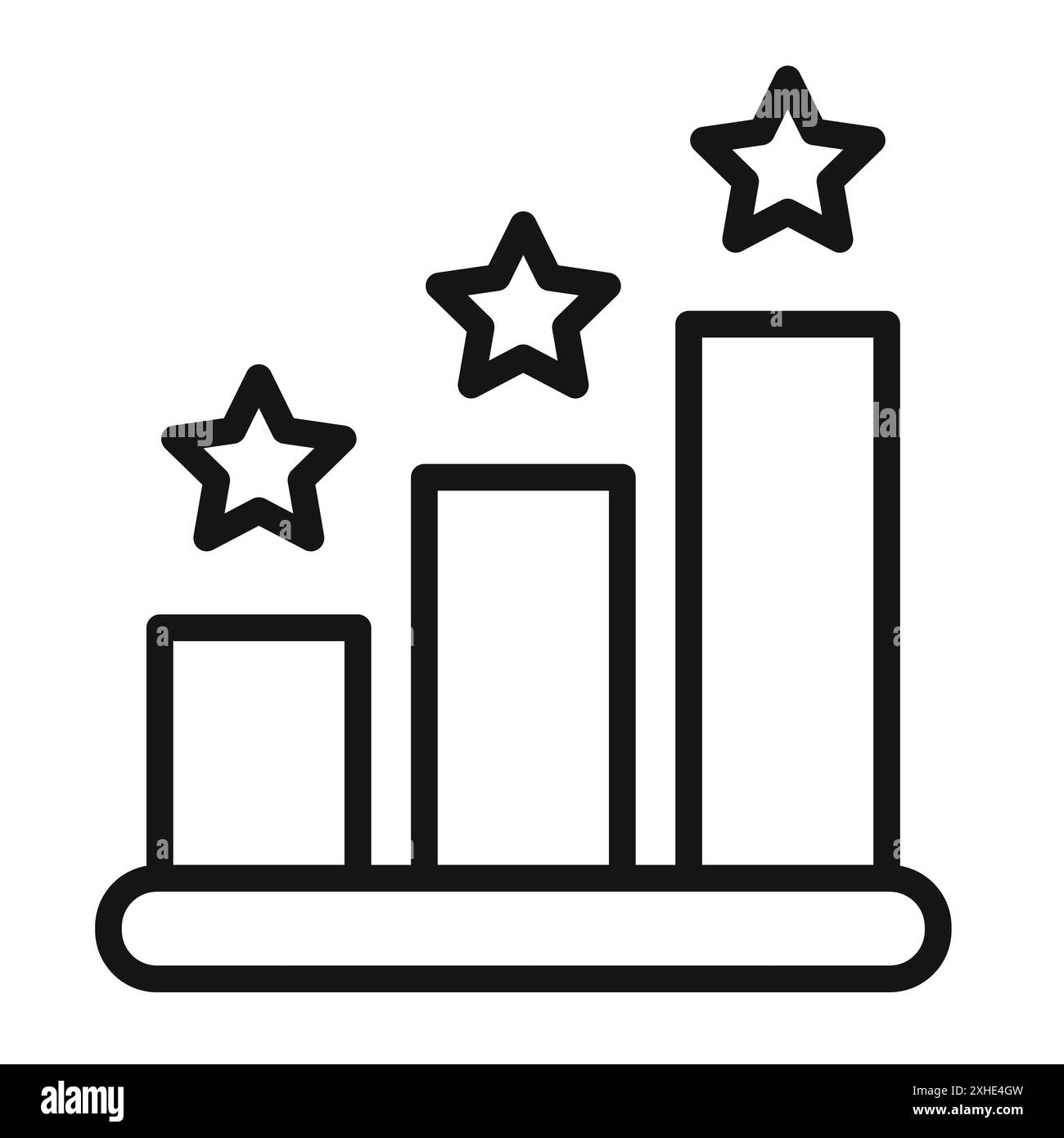 Symbol zur Kundenbewertung Vektorsymbol oder Zeichensatz in schwarz-weißer Umrandung Stock Vektor