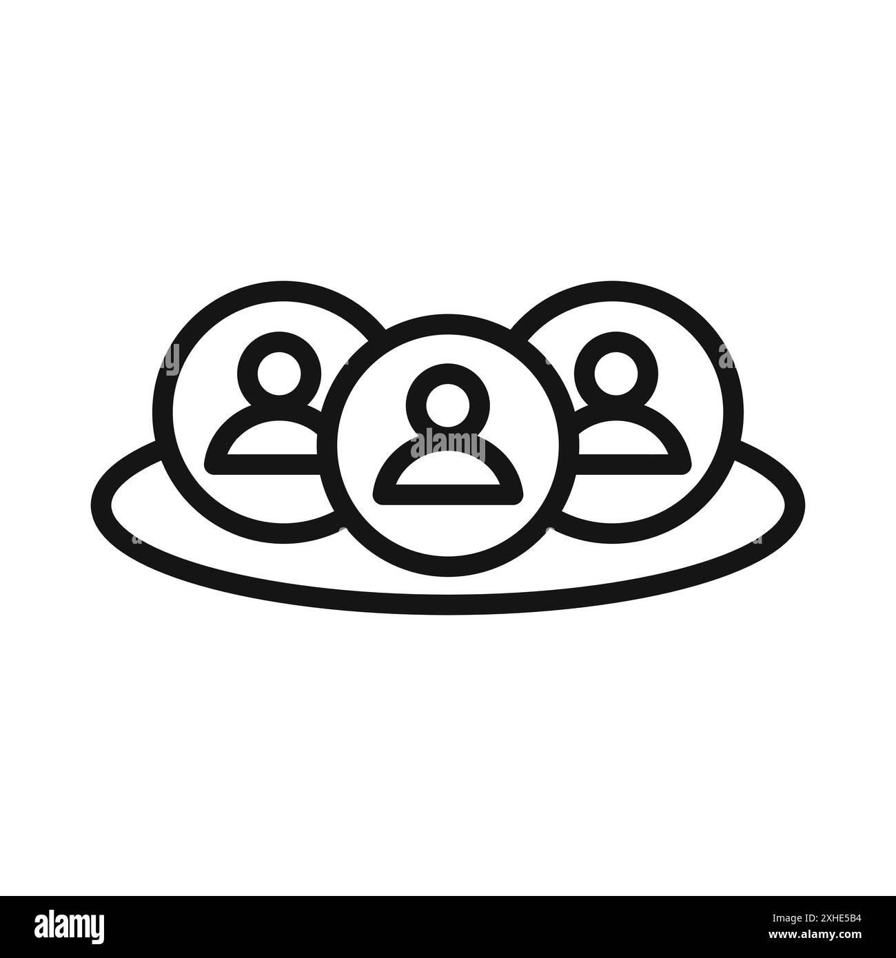 Moderne Teamwork-Ikone Vektor-Symbol- oder Zeichensatzkollektion in Schwarz-weiß-Umrandung Stock Vektor