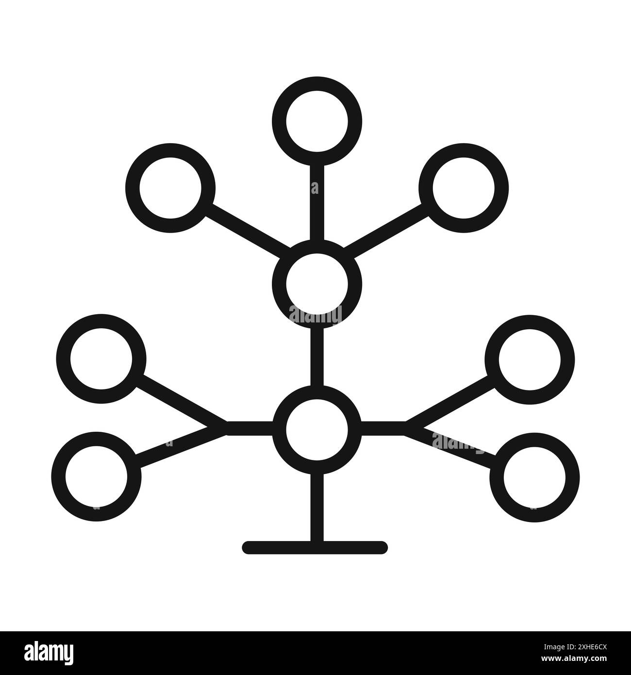 Phylogenetischer Baum Symbol Vektorsymbol oder Zeichensatz Sammlung in schwarz-weiß Umrandung Stock Vektor