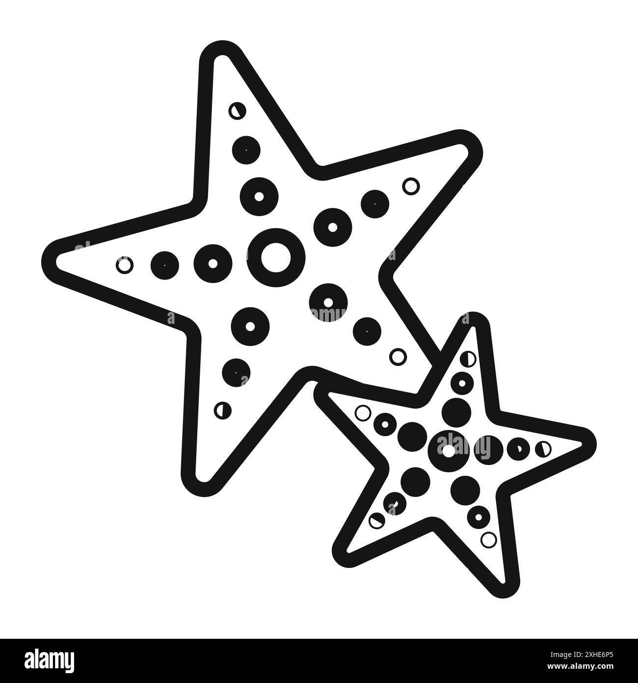 Sea STAR Icon Vector Symbol oder Schild Set Kollektion in schwarz-weiß Umrisse Stock Vektor