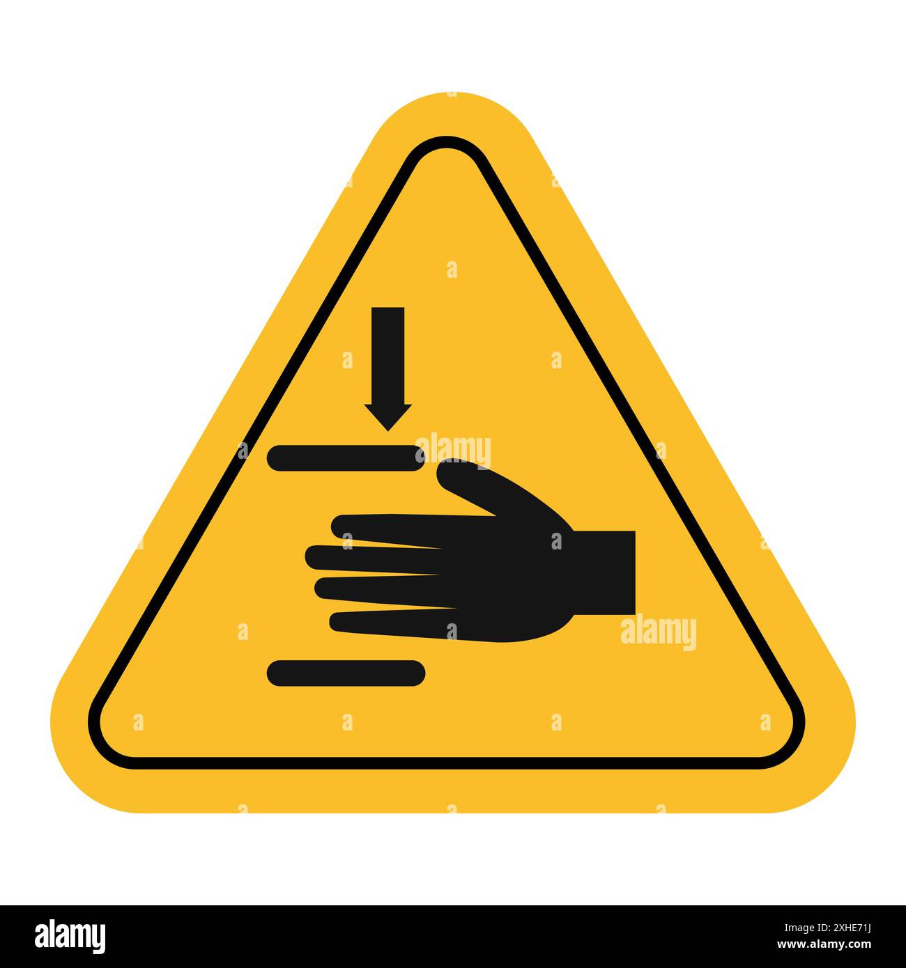 Geklemmtes Warnzeichen Symbol Vektorsymbol oder Zeichensatzsammlung in Schwarzweiß-Umrandung Stock Vektor