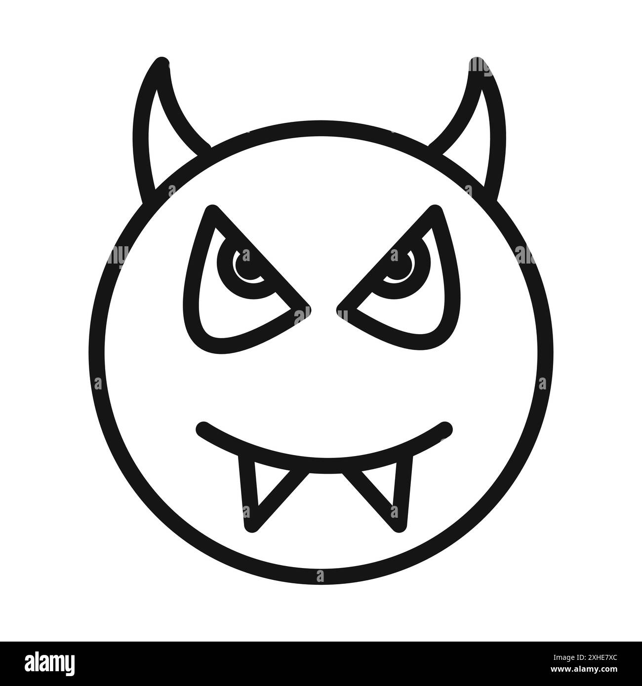 satan Evil Icon Vector Symbol oder Schild Set Kollektion in schwarz-weiß Umrisse Stock Vektor